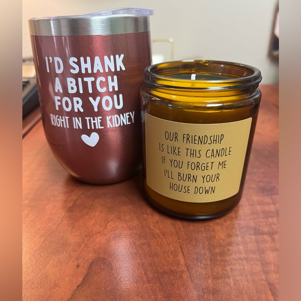 WINE TUMBLER AND CANDLE GIFT SET FOR ANY WOMAN IN YOUR LIFE! ❤️